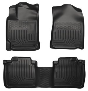 Lexus RX 450h Floor Liners - Front + 2nd Row - Husky Liners - WeatherBeater - Black - `10-`13